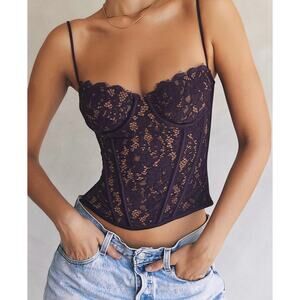 House of CB Dark Lace Bustier Top